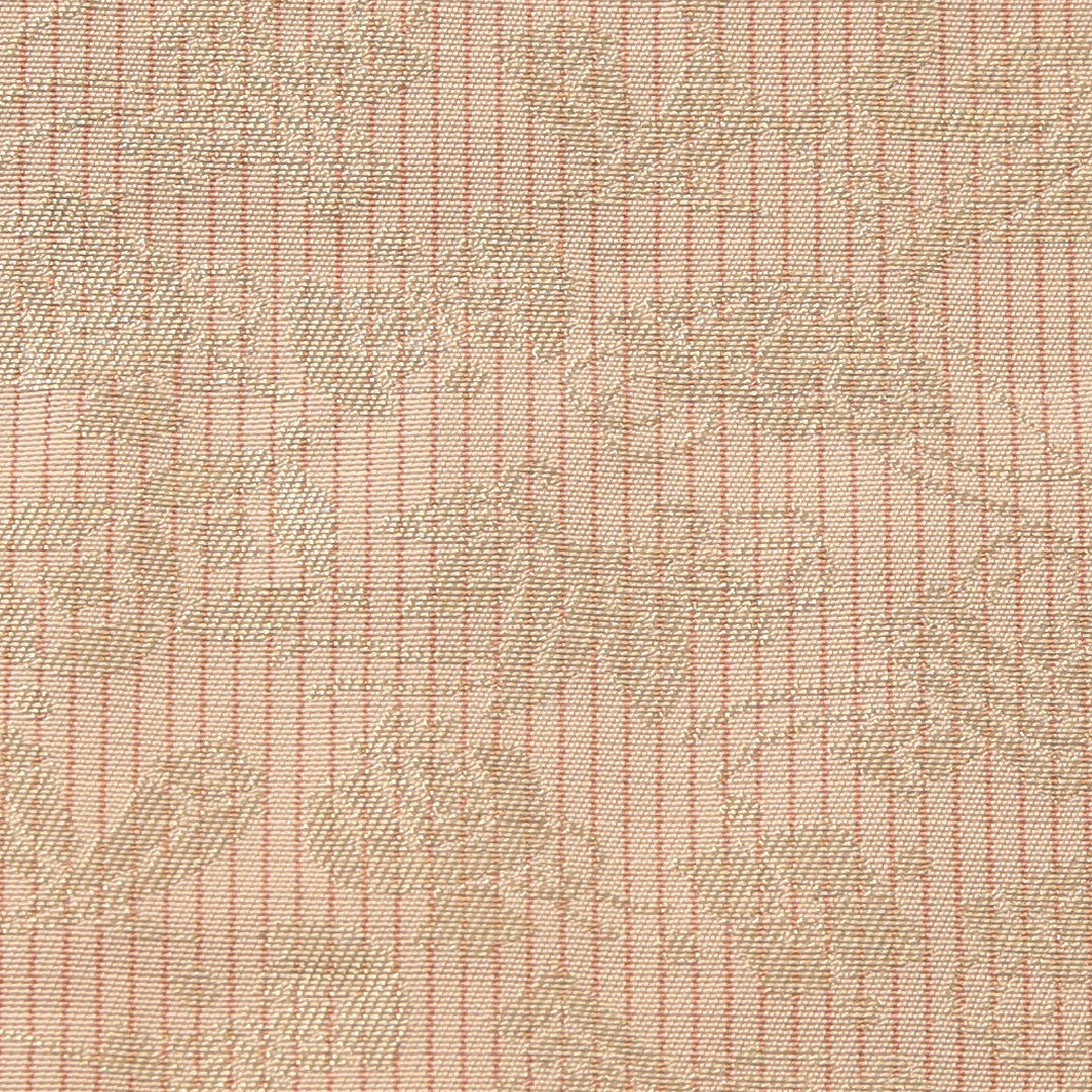 袋帯 帯丈450cm セミフォーマル 六通 未仕立て 帯芯なし Sランク 正絹 有栖川鹿文 証紙 ピンク系 1223-02232