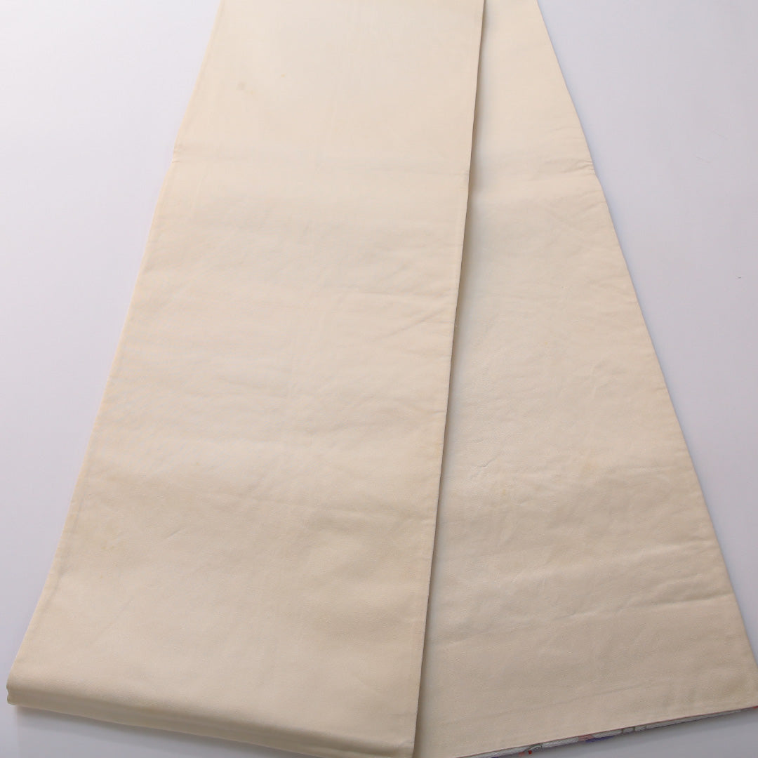 振袖用 袋帯 帯丈424cm 正絹 六通 孔雀 紫系 銀系 1243-02039