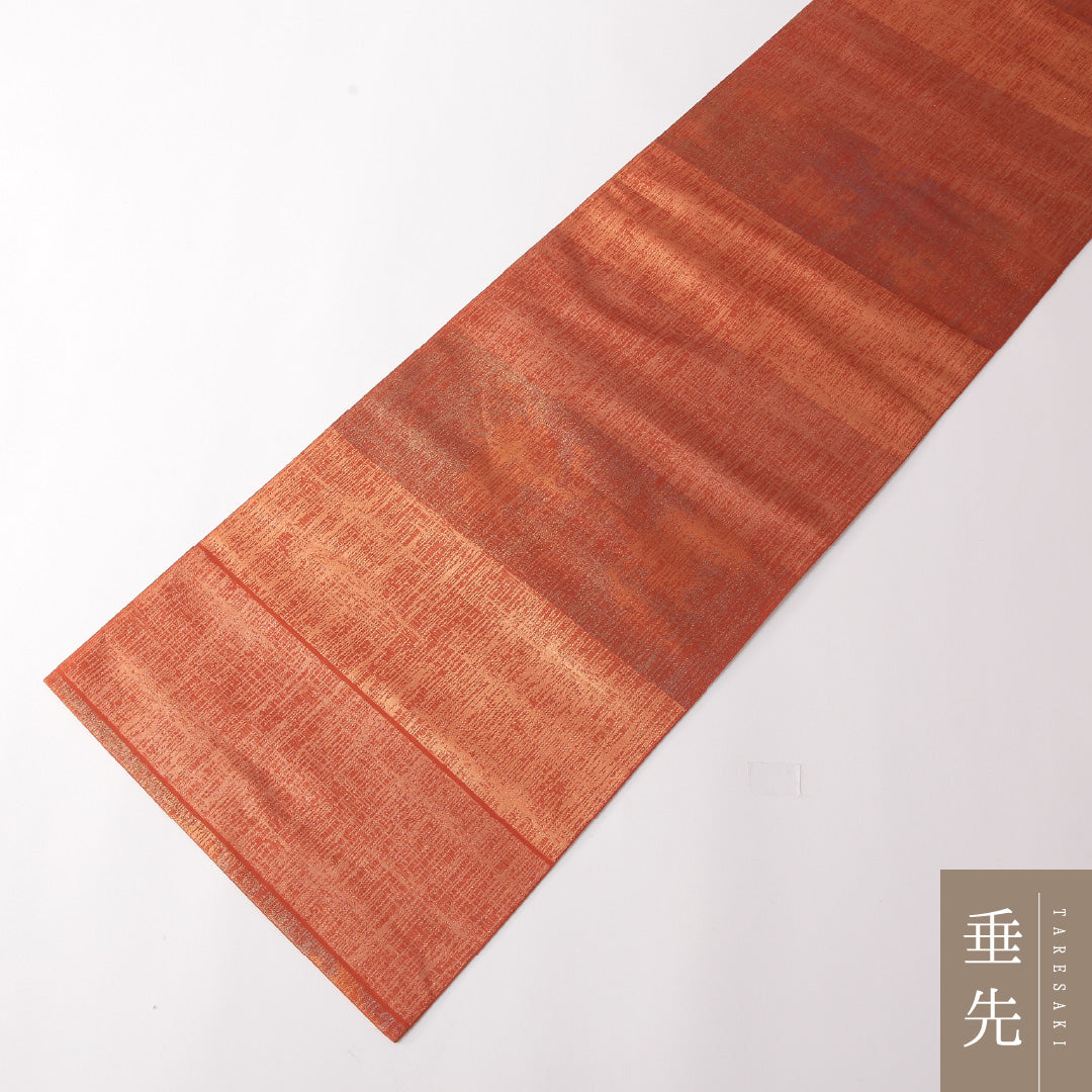 袋帯 帯丈434cm 正絹 六通 インフォーマル 抽象柄 朱系 1243-01738
