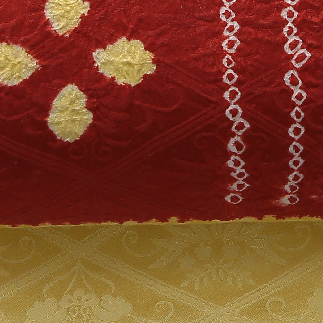 九寸名古屋帯 帯丈351cm カジュアル 名古屋仕立て ポイント柄 Cランク 正絹 染め帯 創作柄 黄系 1224-03763