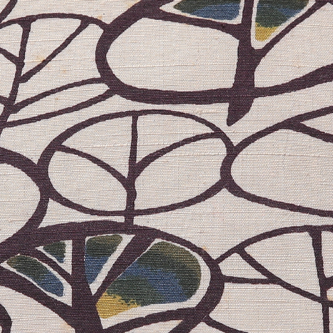 九寸名古屋帯（紬） 帯丈395cm カジュアル 名古屋仕立て 全通 Cランク 正絹 染め帯 後染め 創作柄 クリーム系 1224-03919