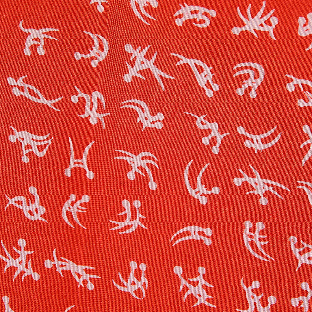 アンティーク 長襦袢 無双袖 身丈122cm 裄丈61cm 正絹 Aランク Sサイズ 創作柄 赤系 1229-16481