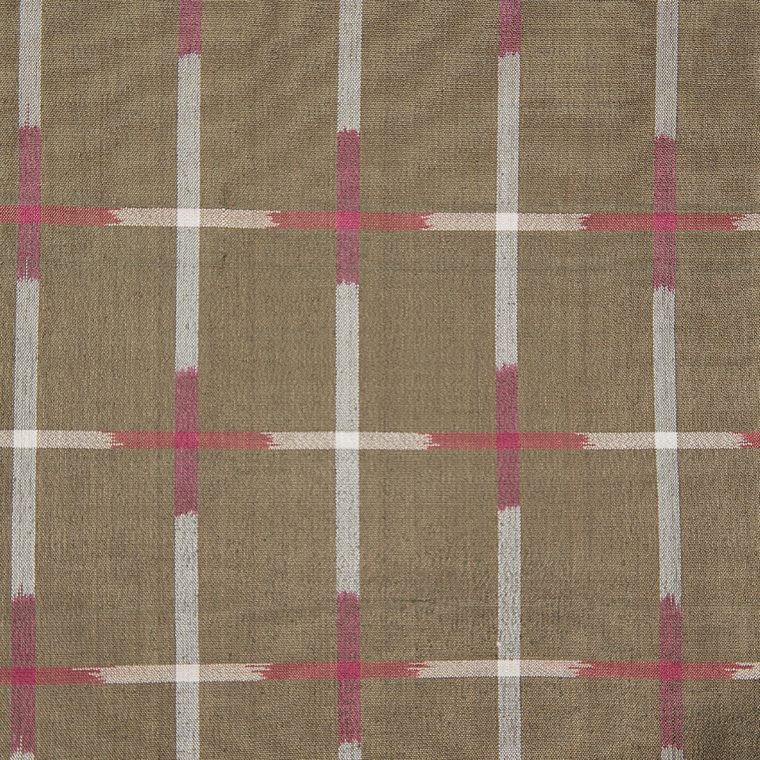 紬 袷 身丈145cm 裄丈60cm 正絹 Bランク XSサイズ バチ衿 カジュアル 格子 緑系 1216-15234