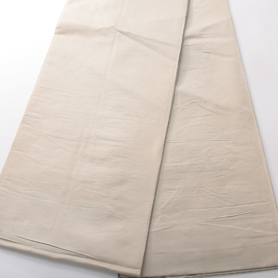 袋帯 帯丈420cm 正絹 六通 フォーマル 雲取り 吉祥文様 クリーム系 1243-02136