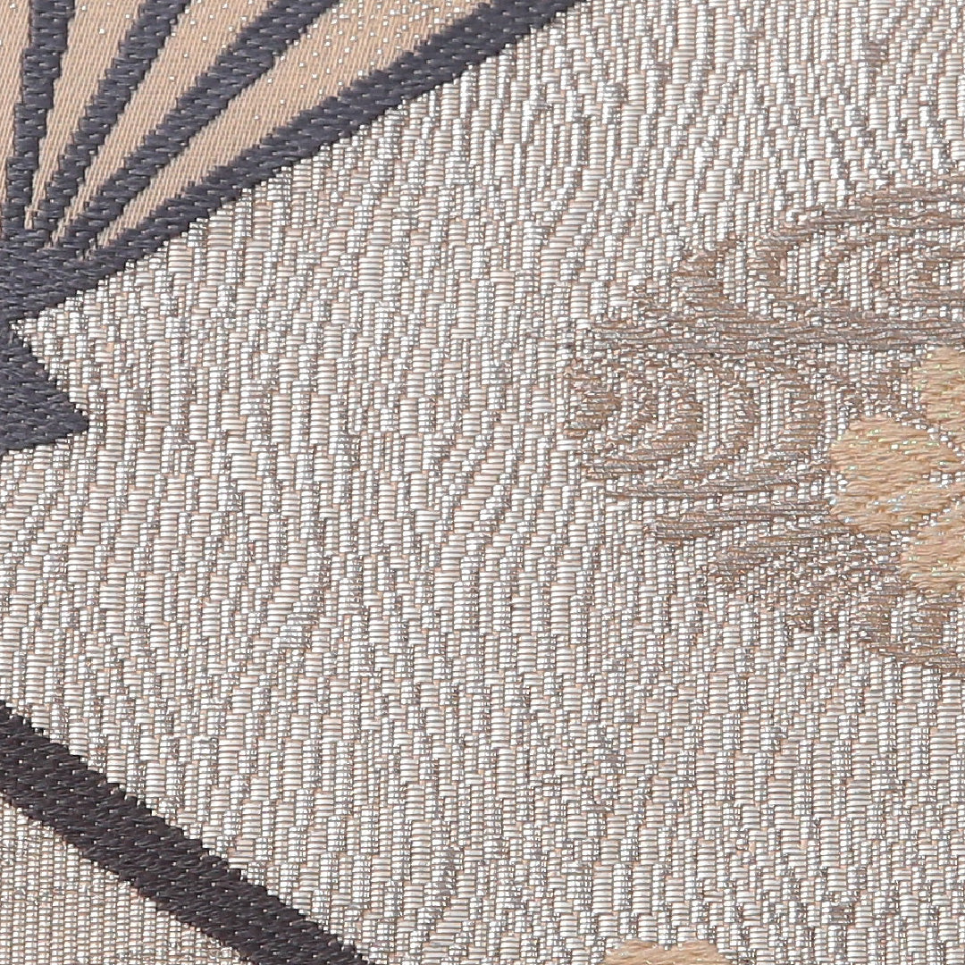 袋帯 帯丈440cm フォーマル 六通 Sランク 正絹 扇 流水 桜 銀系 クリーム系 1223-01883