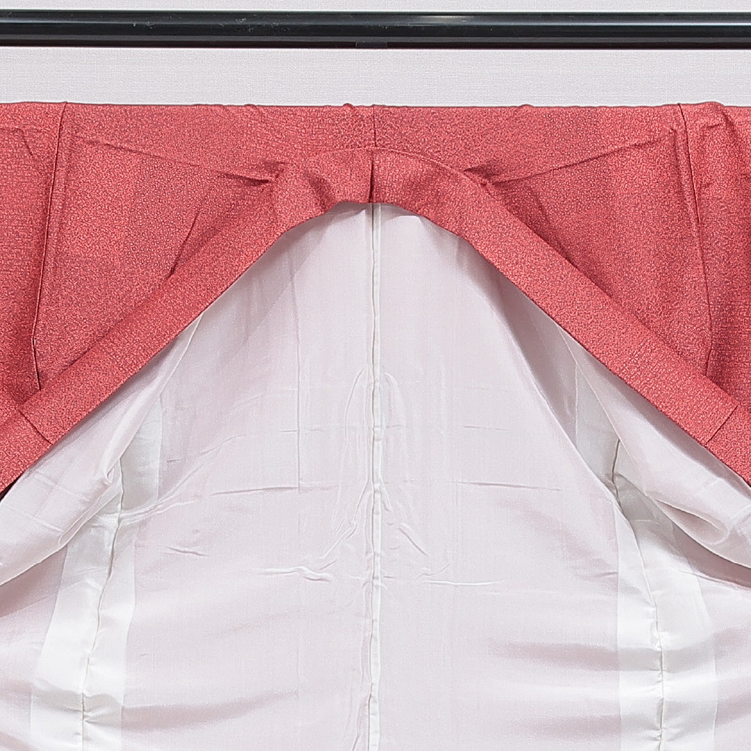 江戸小紋（寄せ柄） 洗える着物 袷 身丈160cm 裄丈65cm ポリエステル Sランク Lサイズ バチ衿 インフォーマル 落款 赤系 1262-16222