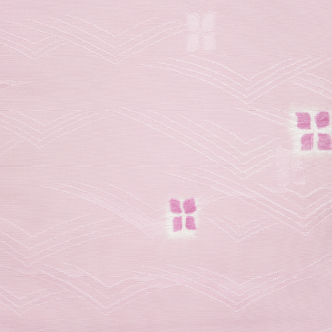 色無地 洗える着物 袷 身丈160cm 裄丈67cm ポリエステル Bランク Lサイズ 広衿 インフォーマル 創作柄 ピンク系 1214-16263