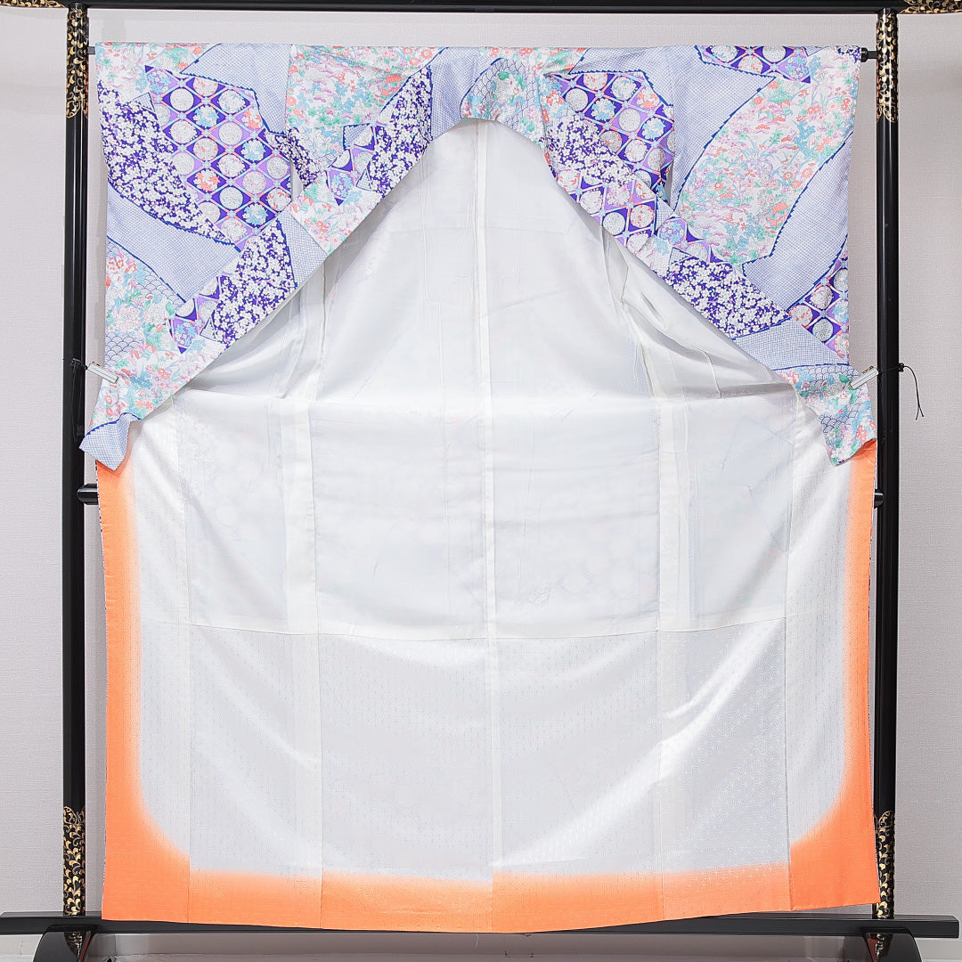 振袖 袷 身丈164cm 裄丈65cm フォーマル Sランク Lサイズ 正絹 広衿 菱 紅葉 1213-F0663