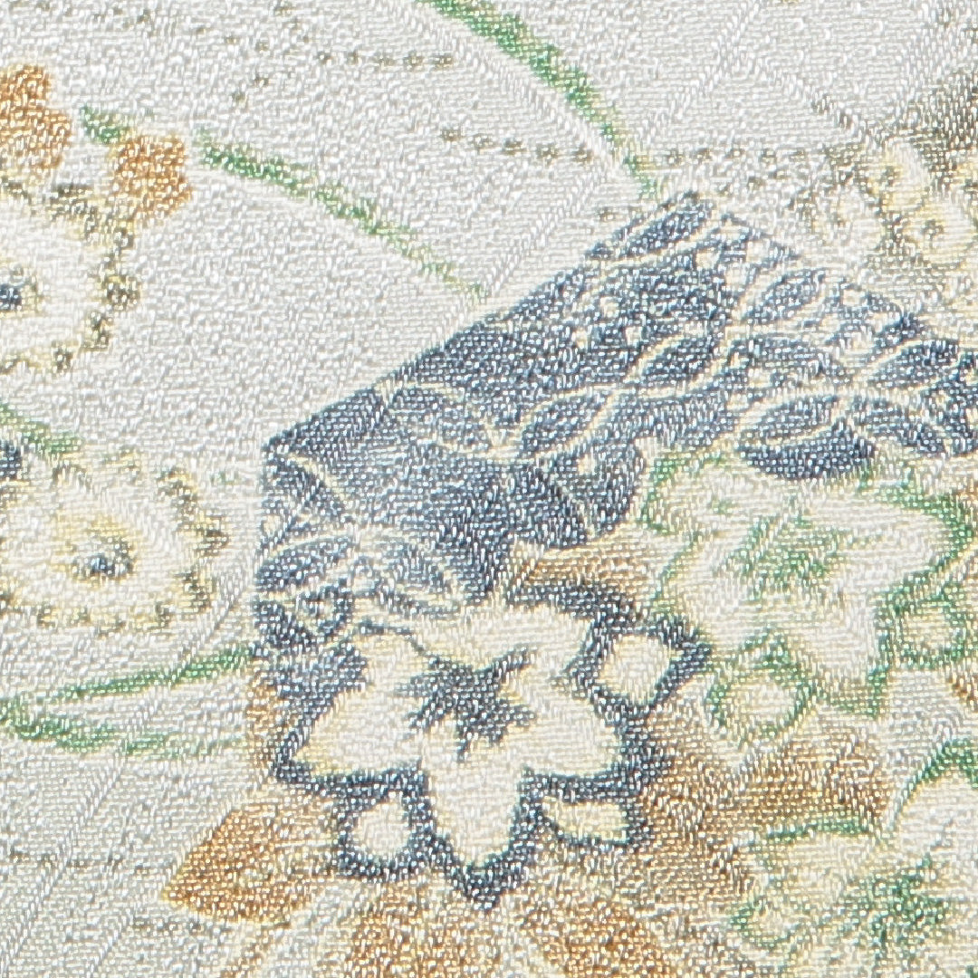 小紋 洗える着物 袷 身丈159cm 裄丈64cm ポリエステル Sランク Mサイズ 広衿 インフォーマル 雲取り 亀甲 緑系 1215-16274