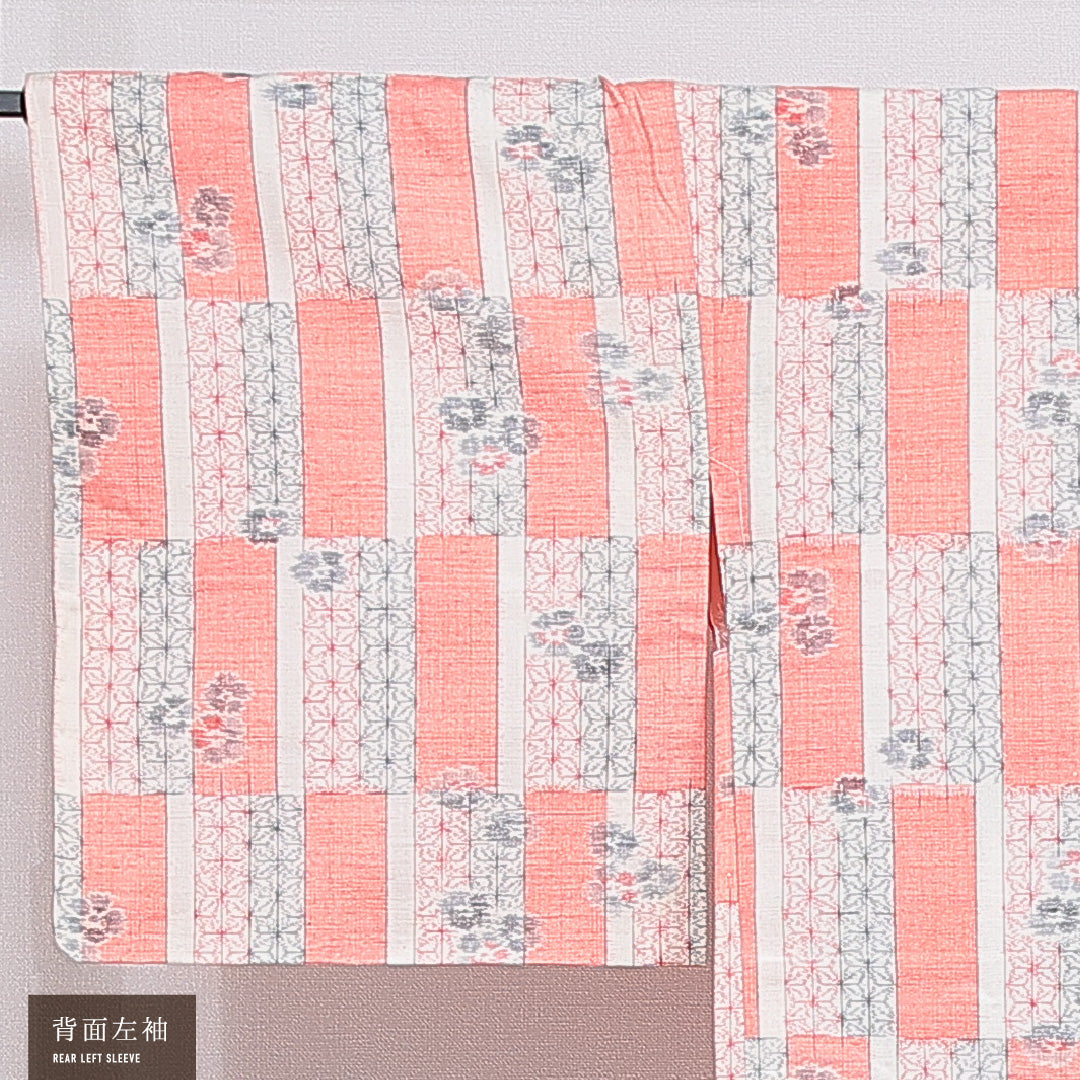 羽織 袷 身丈86cm 裄丈65cm 正絹 Sランク カジュアル Mサイズ 牡丹 朱系 RP 1232-16179