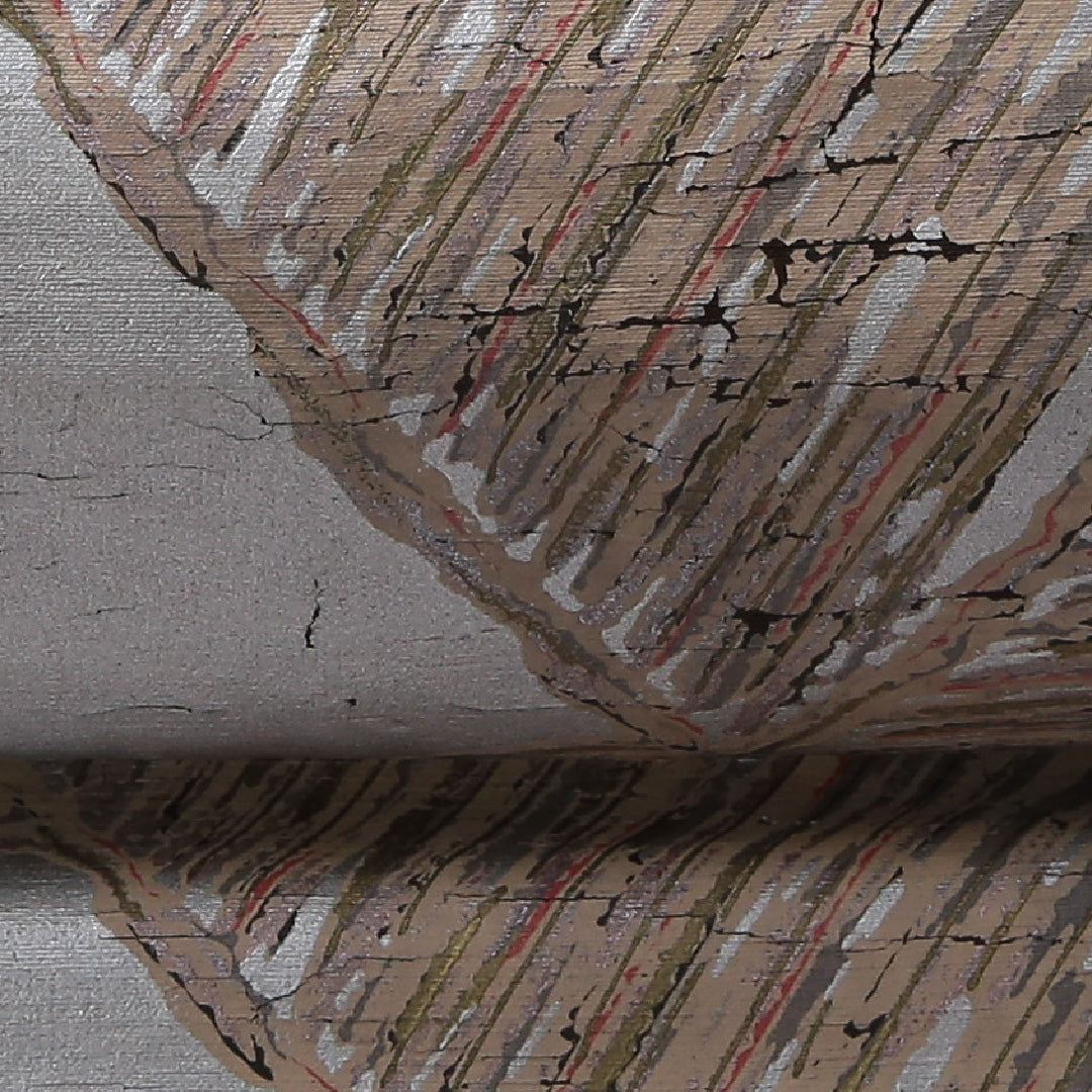 アンティーク 九寸名古屋帯 帯丈313cm カジュアル 名古屋仕立て 全通 Bランク 正絹 染め帯 ペンテ帯 創作柄 銀系 1224-03247