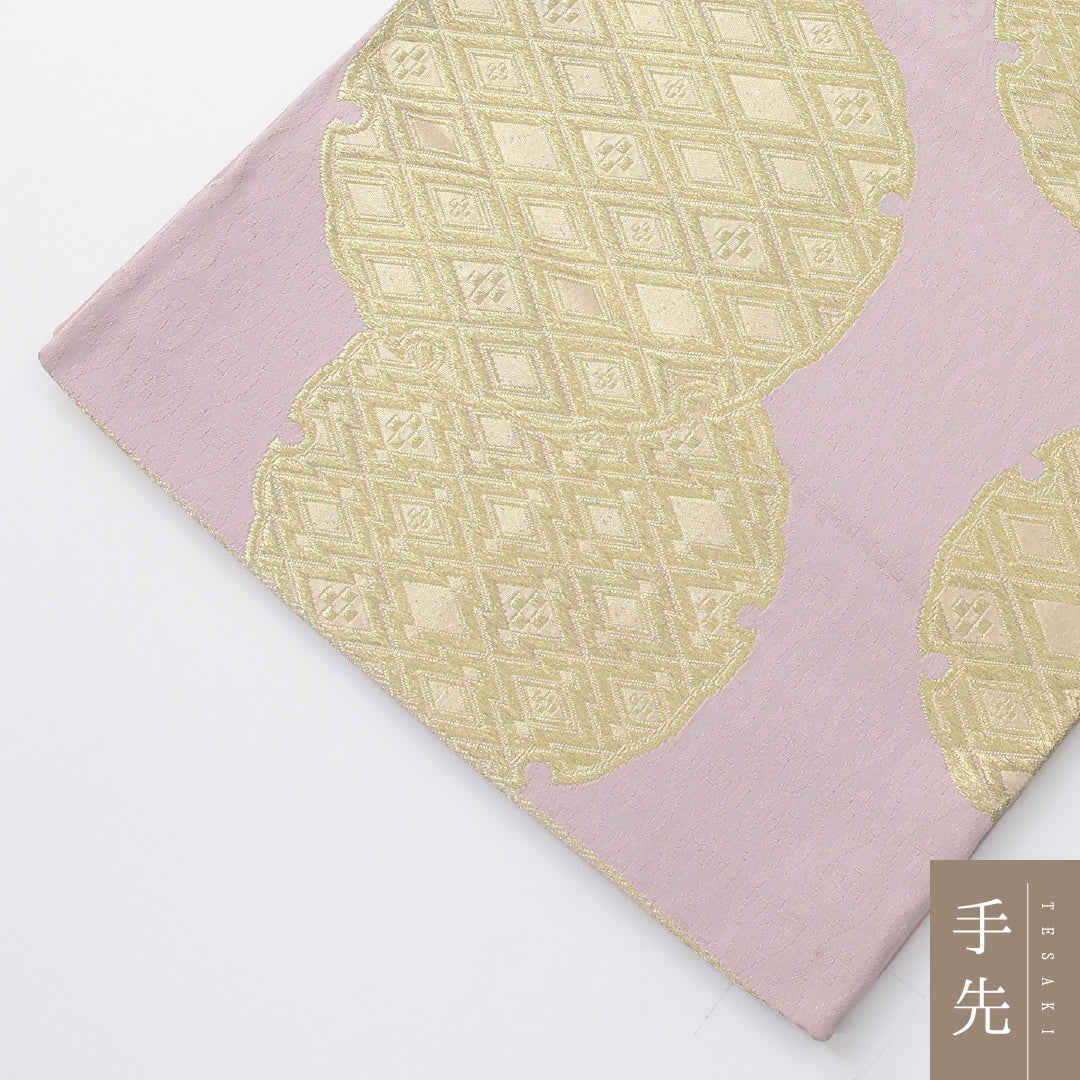 袋帯 帯丈400cm フォーマル 六通 Aランク 正絹 雪輪 ピンク系 1223-02249