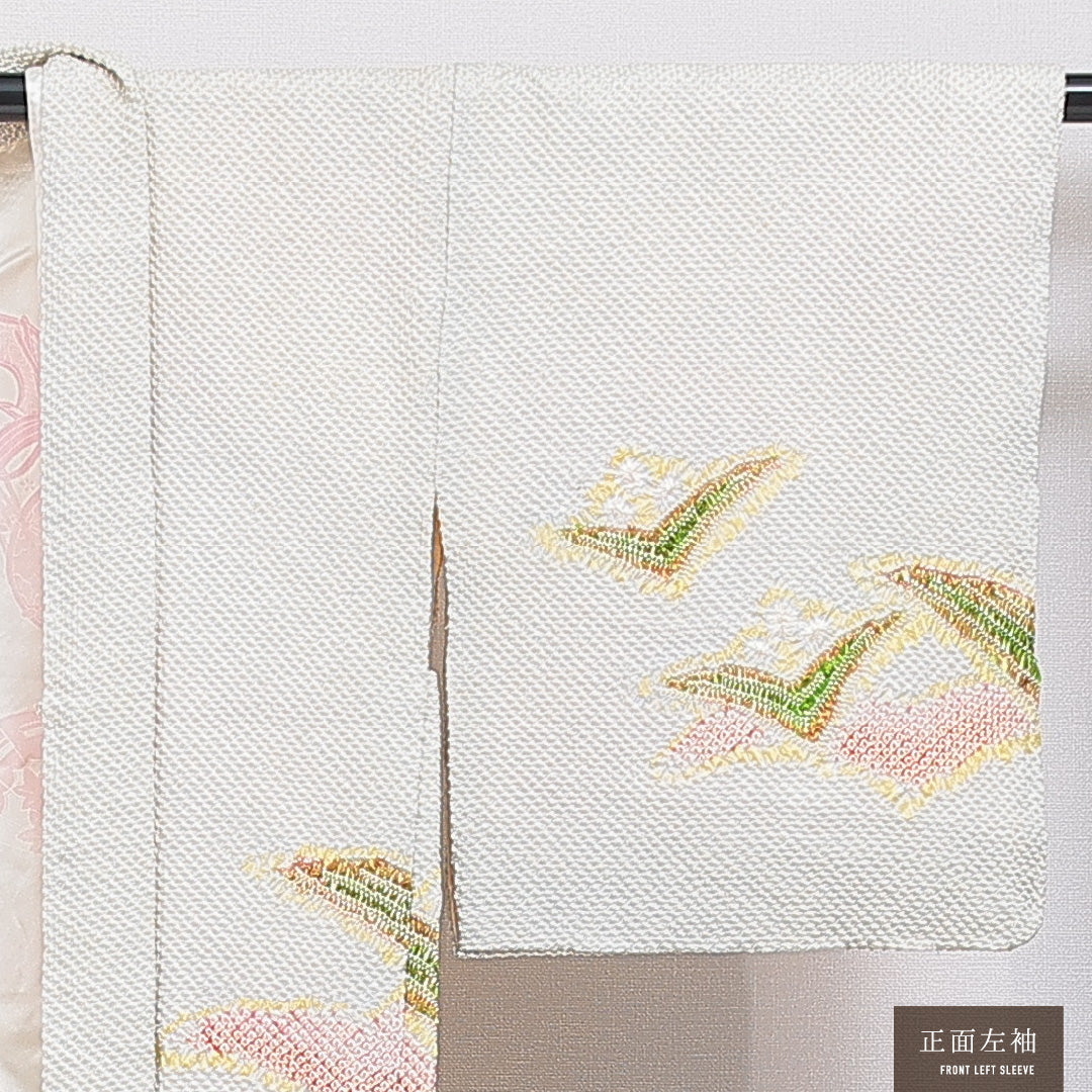 羽織 袷 身丈81cm 裄丈61cm 正絹 Sランク カジュアル Sサイズ 創作柄 クリーム系 RP 1232-16838