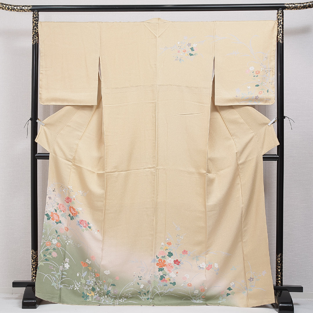 6929□ 袷 友禅長襦袢 正絹 桜の花 157cm前後～ 美品 6929□ 袷 友禅