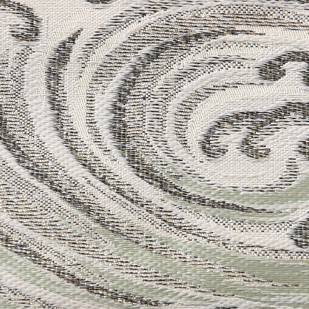 九寸名古屋帯 帯丈339cm カジュアル 名古屋仕立て 六通 Aランク 正絹 波 クリーム系 1224-03819