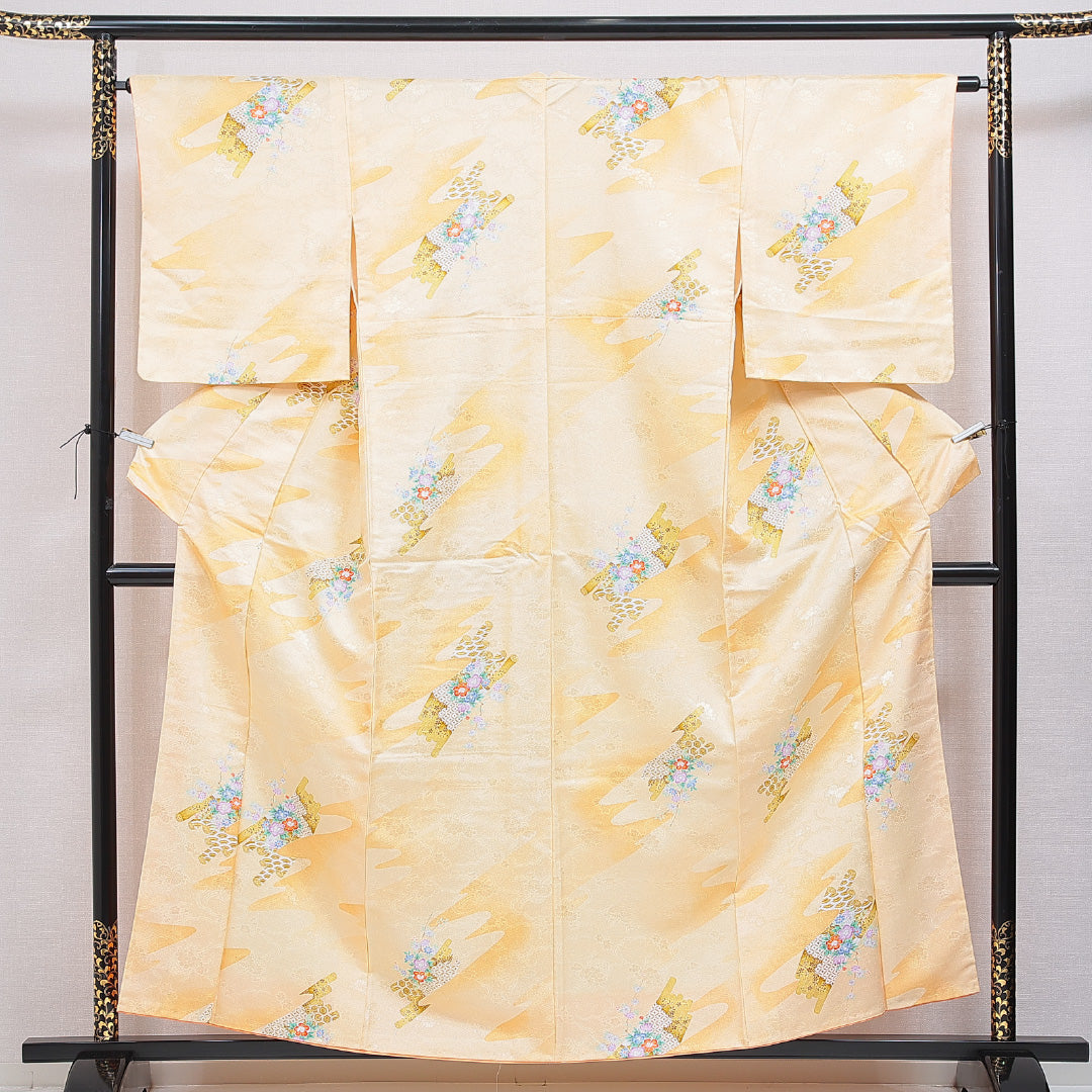 中古・リサイクル 小紋】 洗える着物 袷 身丈157cm 裄丈63cm