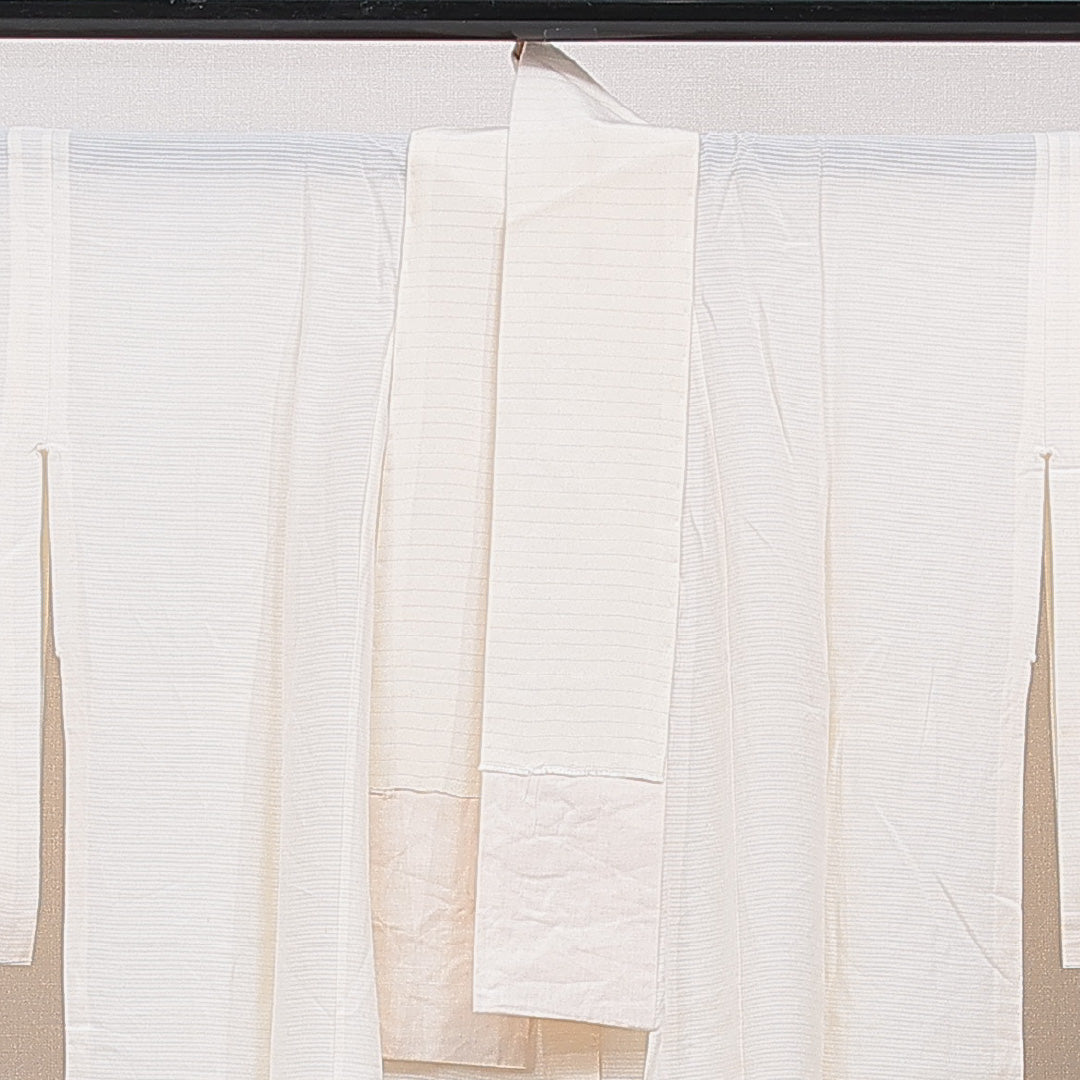 夏物 長襦袢 絽 身丈136cm 裄丈62cm 正絹 Cランク 2XLサイズ 無地 ベージュ系 LP 1239-15419