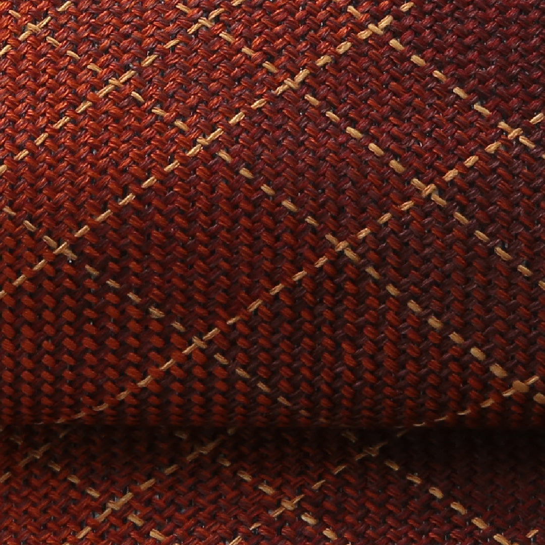 袋帯 帯丈440cm インフォーマル 六通 Aランク 正絹 格子 朱系 1223-02078