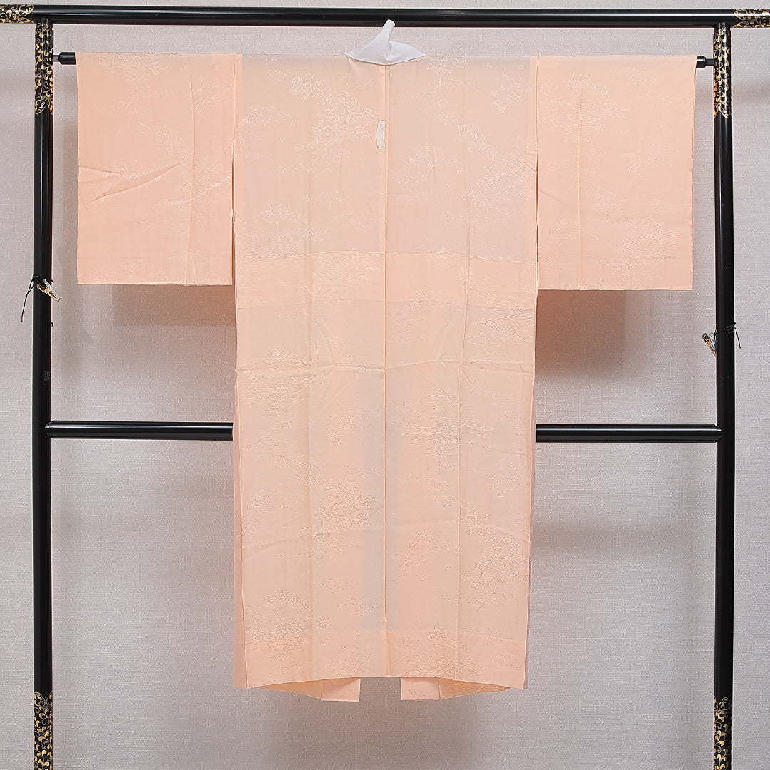 長襦袢 無双袖 身丈132cm 裄丈64cm 正絹 Sランク XLサイズ 菊 素朴 落ち着き 朱系 RP 1239-16478