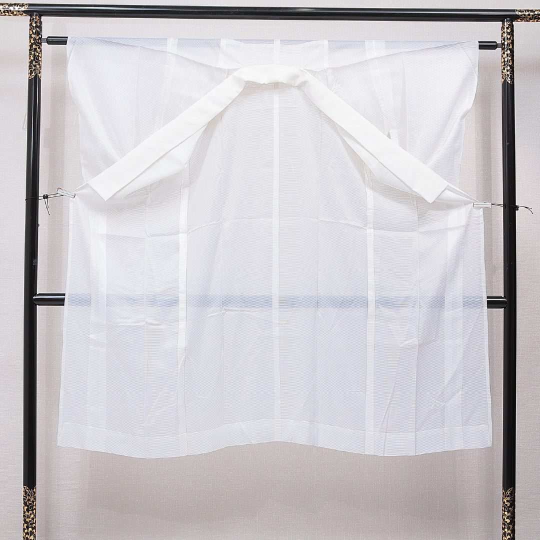 夏物 長襦袢 絽 身丈132cm 裄丈60cm 正絹 Aランク XLサイズ 無地 白系 RP 1239-15413