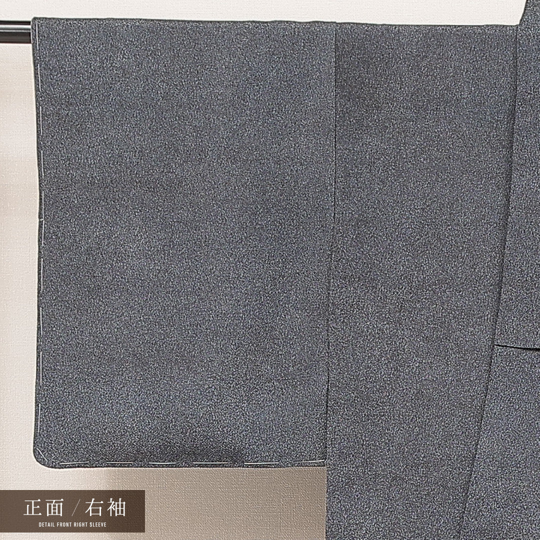 江戸小紋（鮫） 袷 身丈160cm 裄丈62cm 正絹 Sランク Lサイズ 広衿 インフォーマル グレー系 1262-16927
