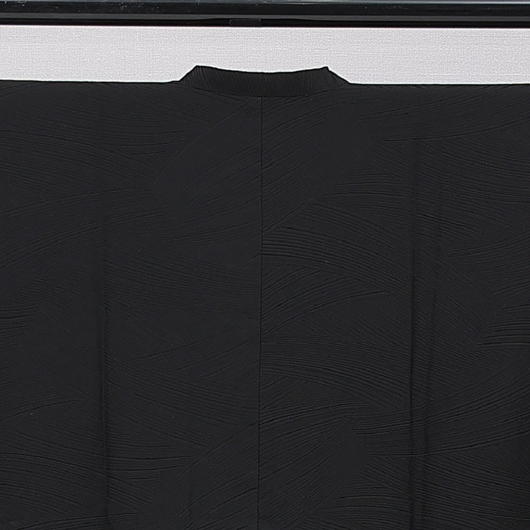 道行コート 袷 身丈95cm 裄丈63cm 正絹 Aランク セミフォーマル Sサイズ ポケットあり 無地 黒系 RP 1237-15456