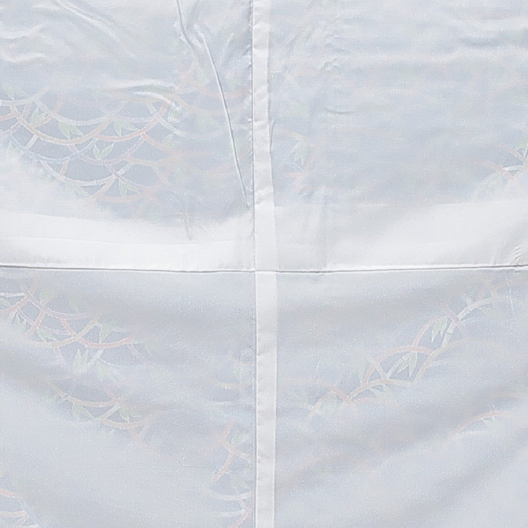 小紋 洗える着物 袷 身丈163cm 裄丈64cm ポリエステル Sランク Lサイズ 広衿 インフォーマル 竹 笹 青系 1215-15793