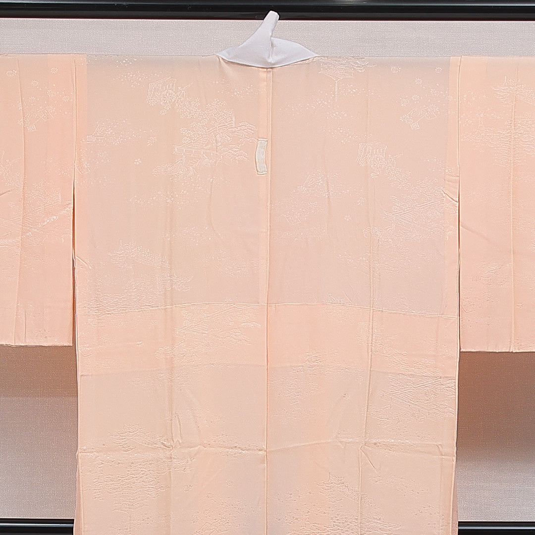 長襦袢 無双袖 身丈132cm 裄丈64cm 正絹 Sランク XLサイズ 菊 素朴 落ち着き 朱系 RP 1239-16478