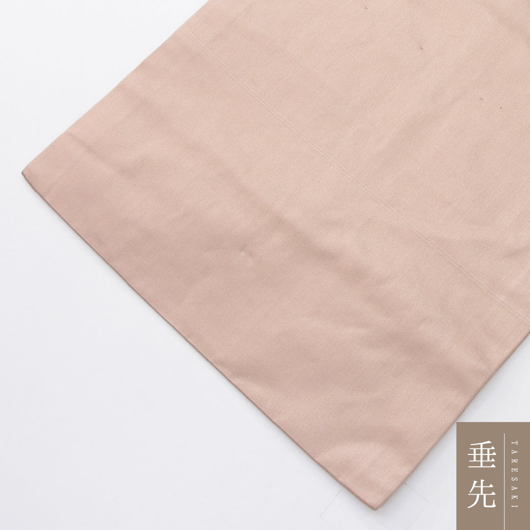 九寸名古屋帯 Aランク 帯丈356cm 正絹 ポイント柄 名古屋仕立て 織り セミフォーマル 書画文様 和 ピンクの混ざったクリーム系 RP 1245-04085