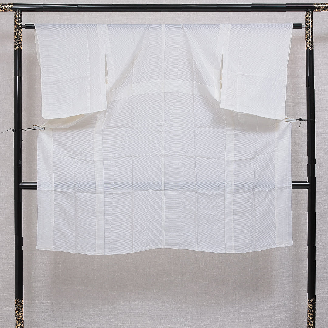 夏物 長襦袢 絽 身丈121cm 裄丈62cm 正絹 Aランク Sサイズ 無地 白系 RP 1239-16566