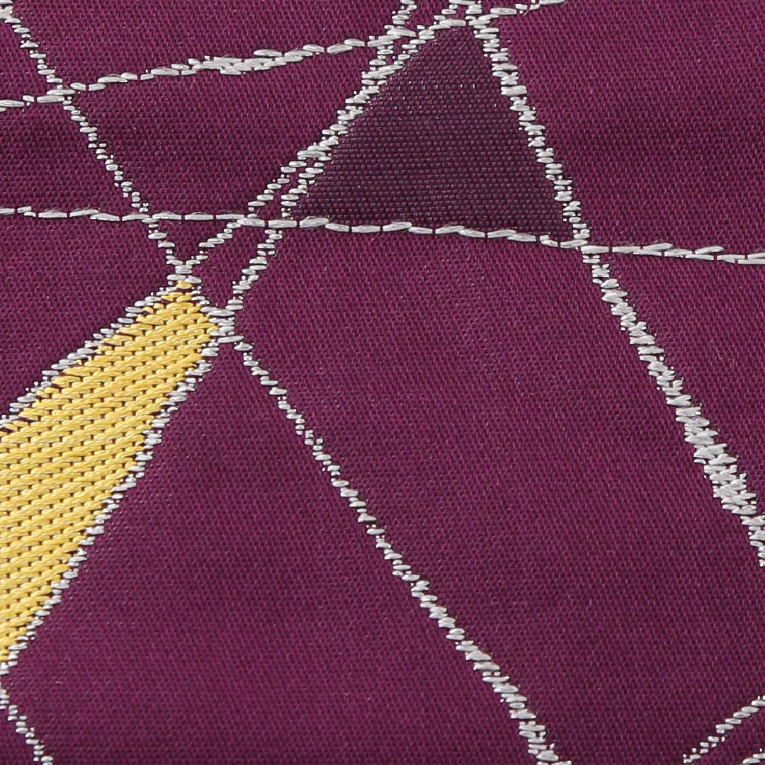 袋帯 帯丈434cm インフォーマル 六通 帯芯なし Cランク 正絹 創作柄 紫系 1223-02246