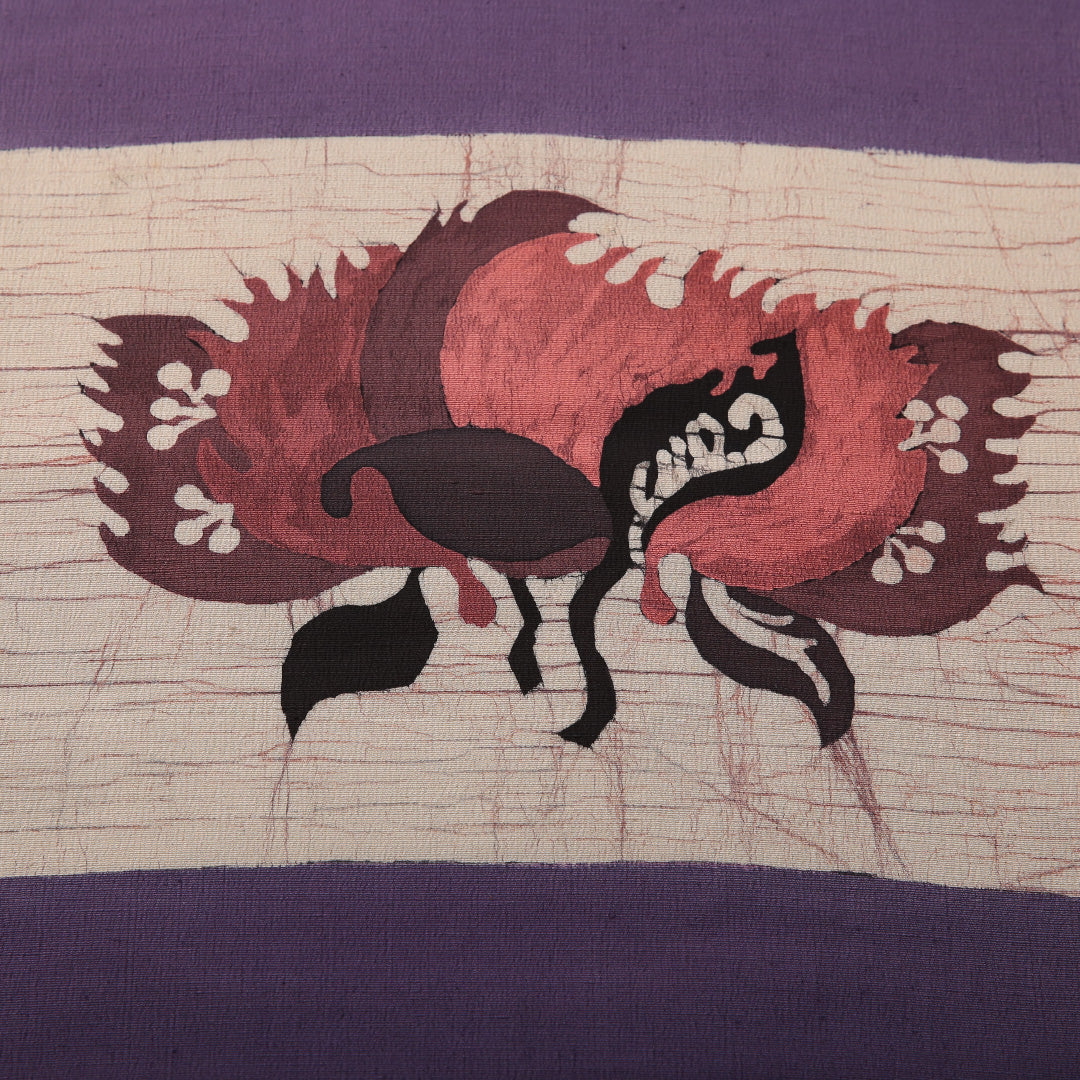 九寸名古屋帯 帯丈362cm カジュアル 名古屋仕立て ポイント柄 Sランク 正絹 染め帯 創作柄 紫系 1224-03508