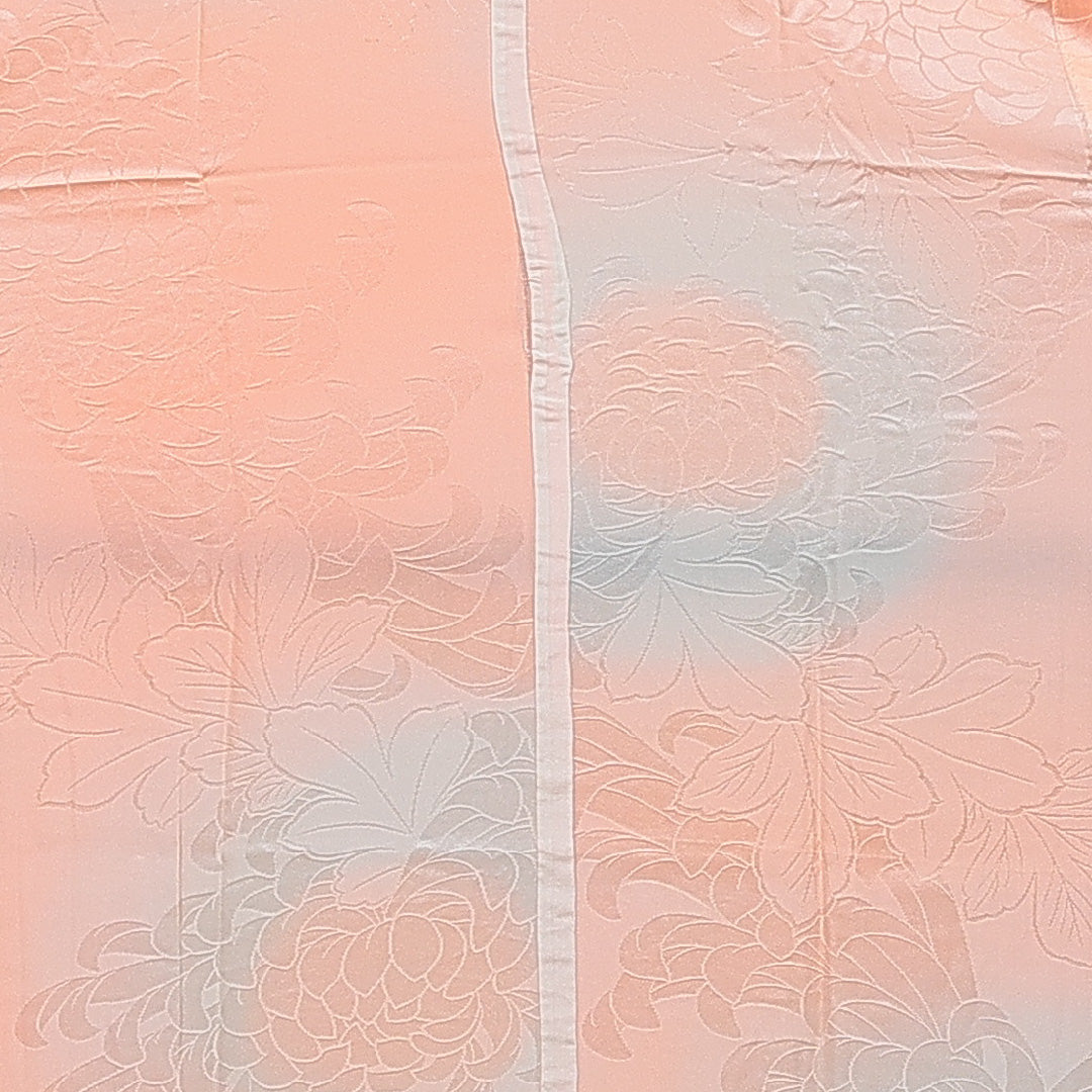 長襦袢 無双袖 身丈136cm 裄丈66cm 正絹 Bランク 2XLサイズ 菊 朱系 RP 1239-16535