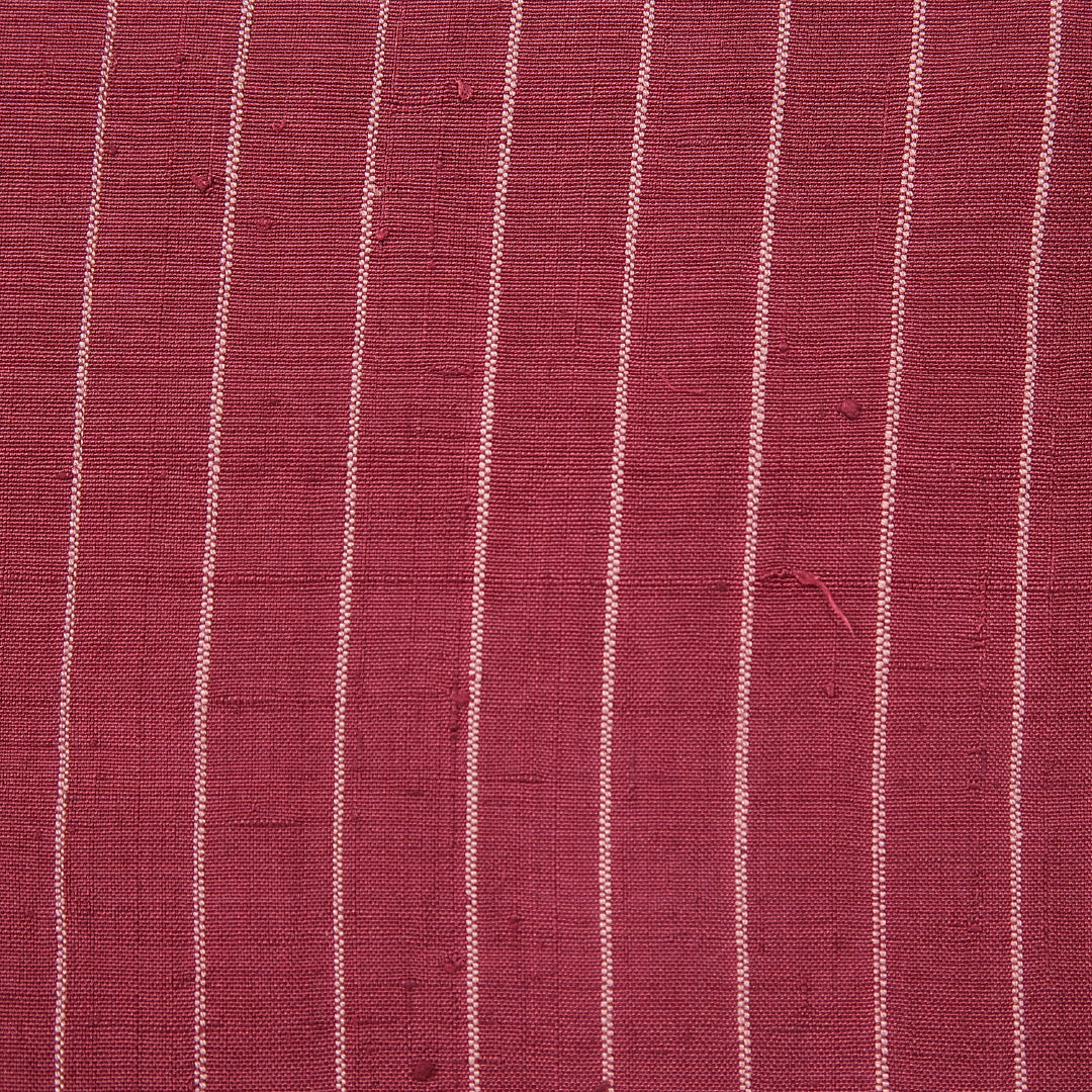 紬 袷 身丈138cm 裄丈58cm 正絹 Cランク XSサイズ バチ衿 カジュアル 居敷当て 肩当て 縞 赤系 1216-15232