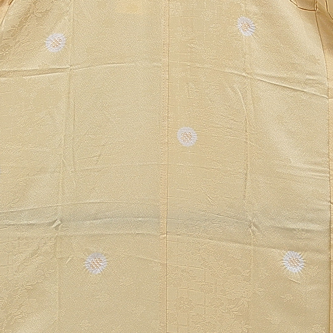 長襦袢 無双袖 身丈122cm 裄丈61cm 正絹 Aランク Sサイズ 鹿の子柄 黄系 RP 1239-16480