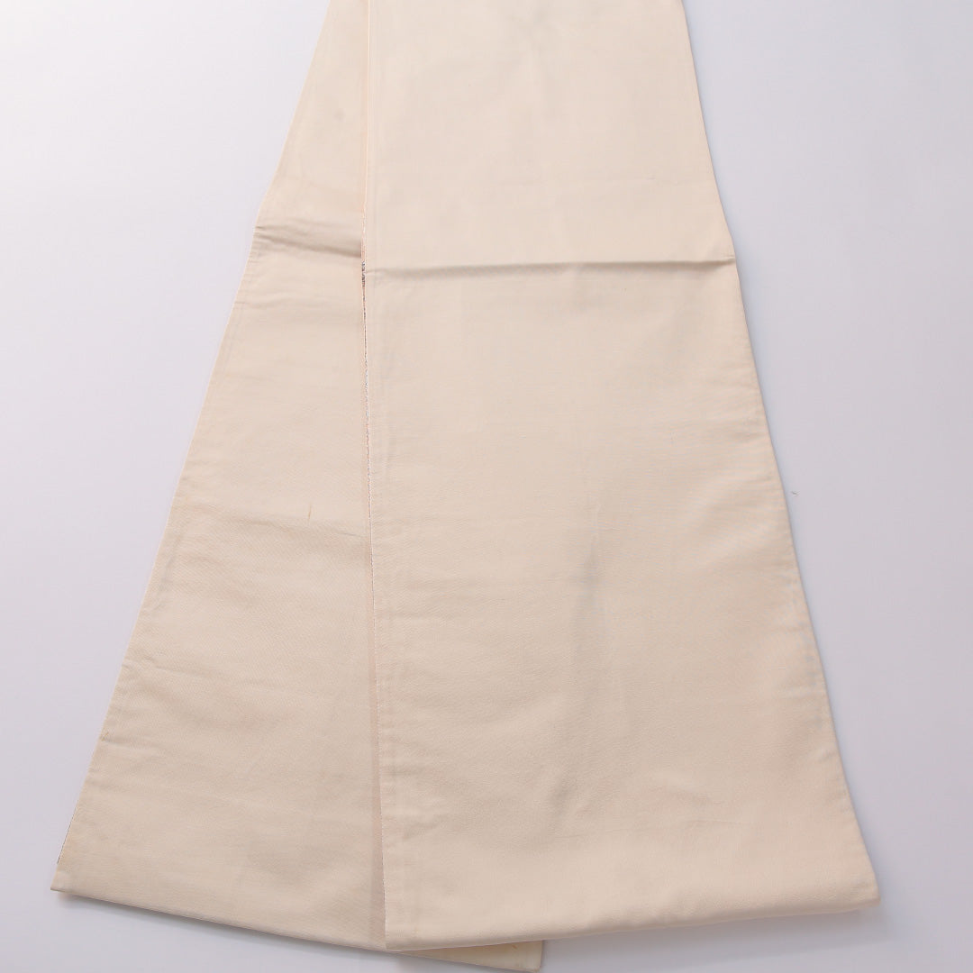 袋帯 帯丈416cm 正絹 六通 セミフォーマル 亀甲 吉祥文様 銀系 1243-01934