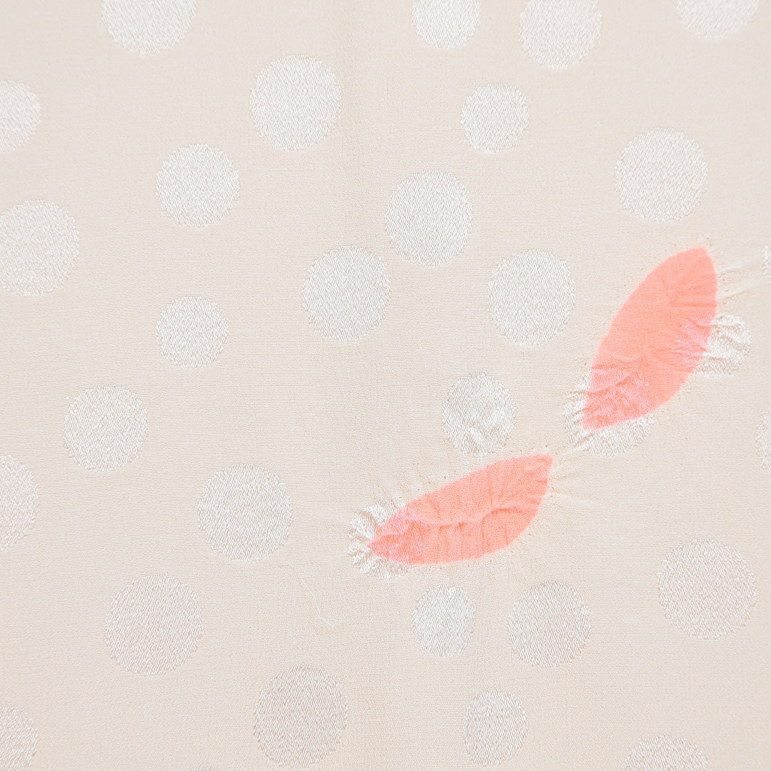 アンティーク 長襦袢 無双袖 身丈129cm 裄丈60cm 正絹 Aランク Lサイズ 部分絞り 創作柄 クリーム系 1229-16706