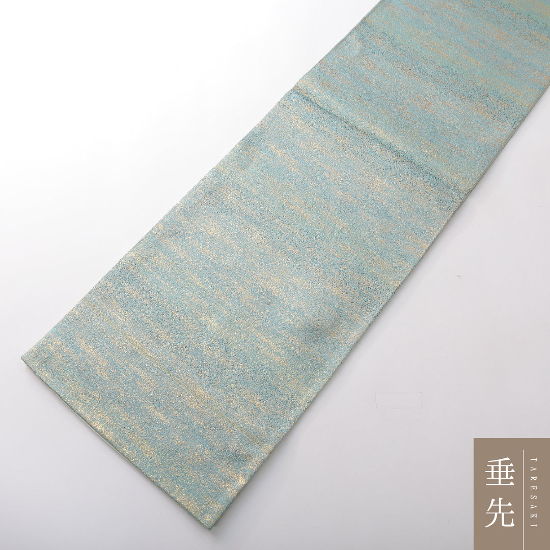 袋帯 帯丈440cm セミフォーマル ポイント柄 Aランク 正絹 引箔 唐華 緑系 1223-02133