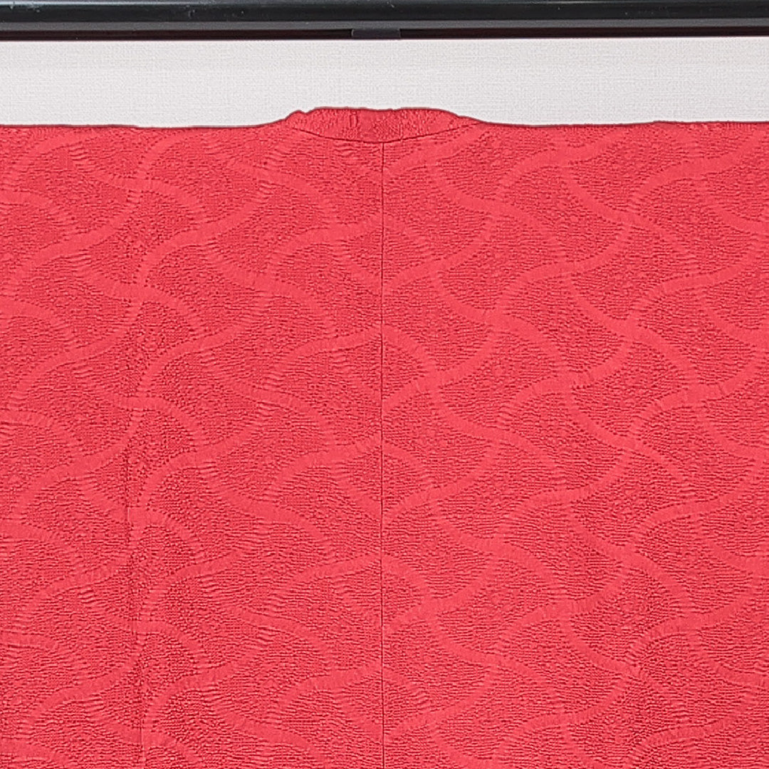 道行コート 袷 身丈84cm 裄丈66cm 正絹 Sランク Mサイズ フォーマル ポケットあり 無地 赤系 1263-15134