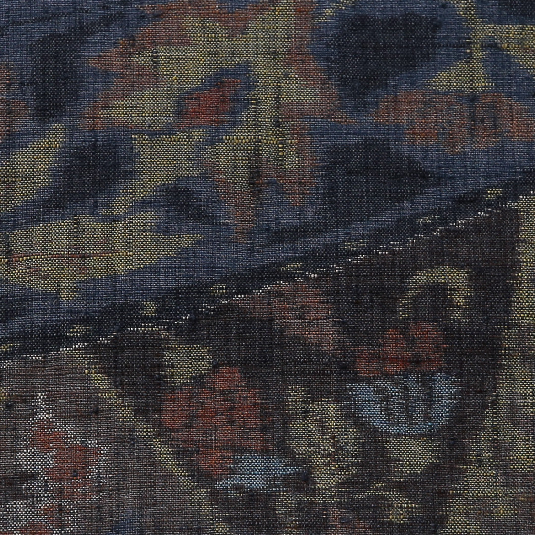 袋帯 帯丈440cm セミフォーマル 全通 帯芯なし Aランク 正絹 創作柄 ガード加工 紺系 多色系 1223-01905