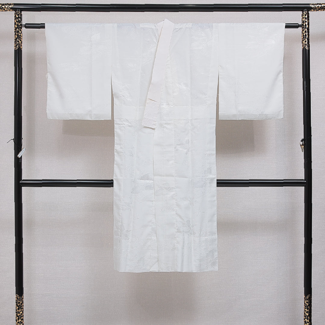 長襦袢 無双袖 身丈121cm 裄丈62cm 正絹 Aランク Sサイズ 流水 白系 RP 1239-16565
