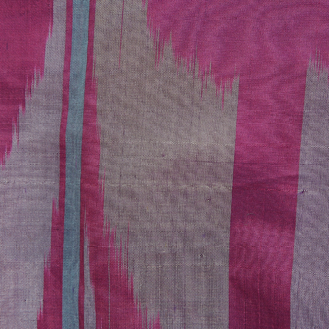 アンティーク 紬（銘仙） 袷 身丈139cm 裄丈64cm 正絹 Cランク XSサイズ バチ衿 創作柄 紫系 1216-15971