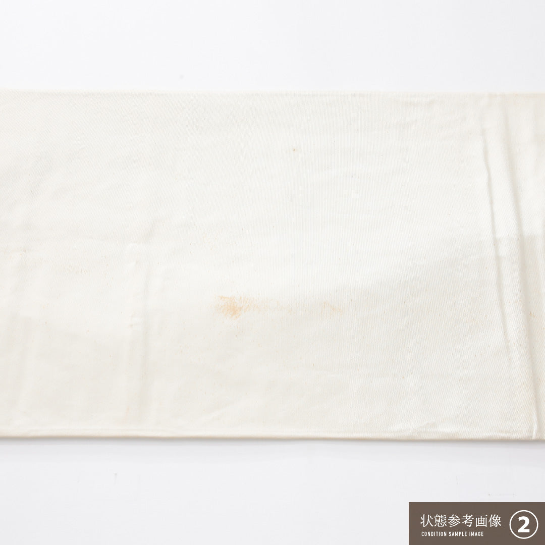 袋帯 帯丈428cm 正絹 六通 フォーマル 唐織 宝相華 白系 1243-02254