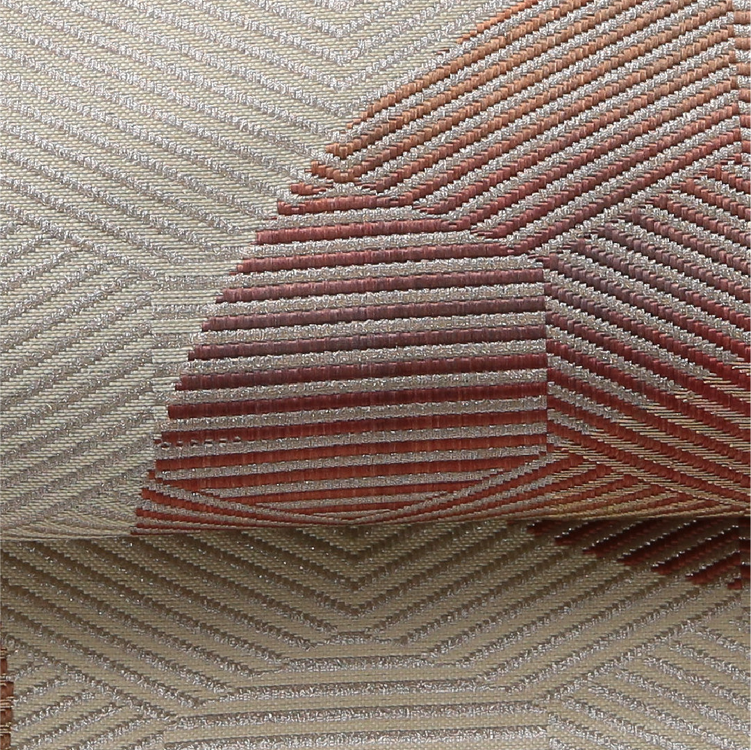 八寸名古屋帯 帯丈340cm カジュアル 開き仕立て 六通 帯芯なし Aランク 正絹 創作柄 クリーム系 1224-03505