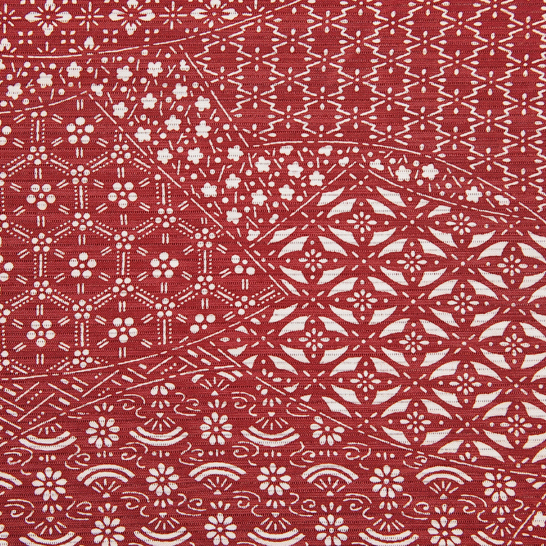 江戸小紋（寄せ柄） 単衣 身丈154cm 裄丈65cm 正絹 Cランク Sサイズ 広衿 インフォーマル 赤系 1262-15679