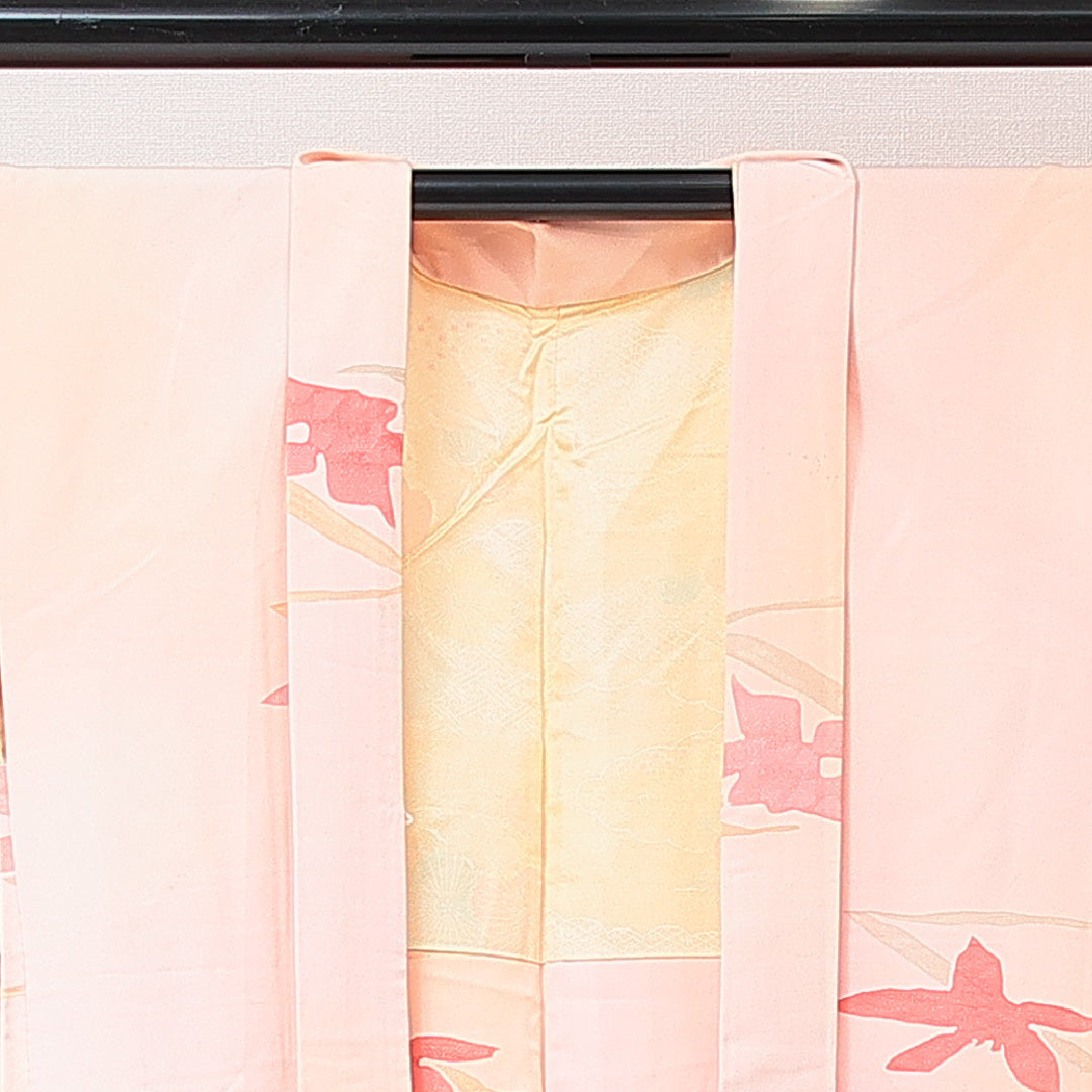羽織 袷 身丈76cm 裄丈64cm 正絹 Cランク カジュアル Mサイズ 創作柄 ピンク系 HP 1232-15252
