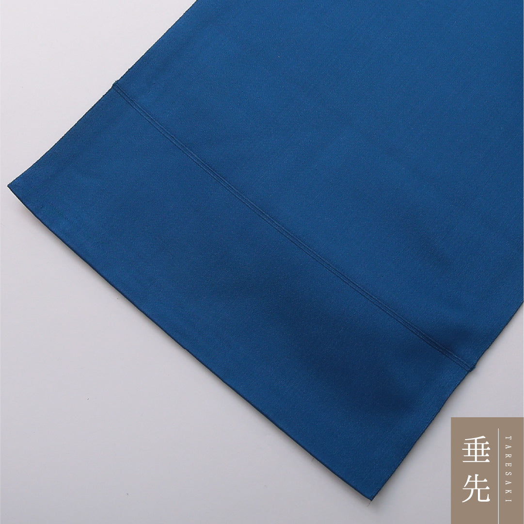 新古品 八寸名古屋帯 帯丈354cm カジュアル 松葉仕立て ポイント柄 Nランク 正絹 丸文 青系 1224-03458