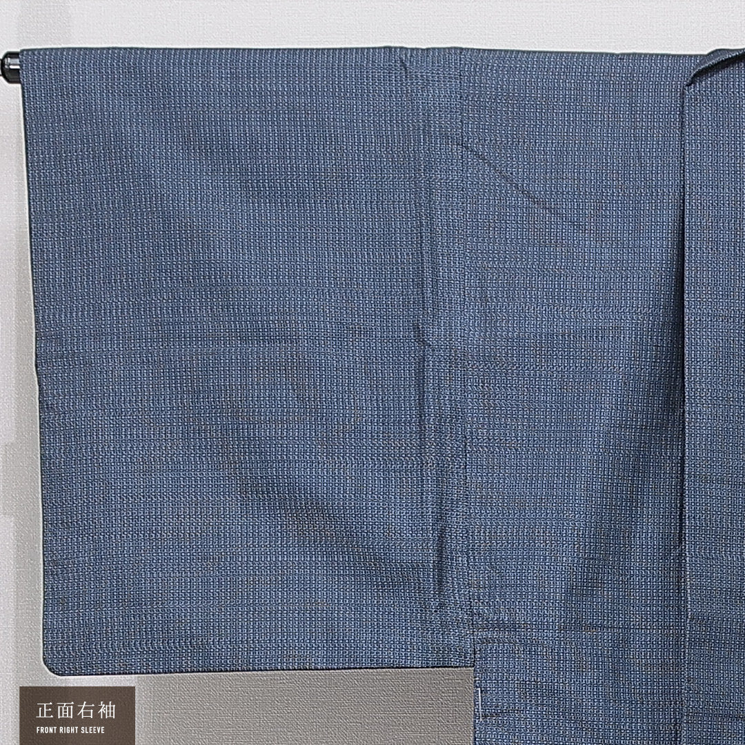 羽織 男性用 袷 身丈89cm 裄丈68cm 正絹 Cランク カジュアル Mサイズ 亀甲 青系 LP 1235-15774