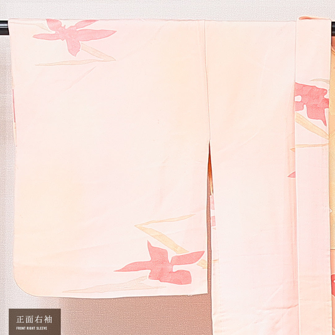 羽織 袷 身丈76cm 裄丈64cm 正絹 Cランク カジュアル Mサイズ 創作柄 ピンク系 HP 1232-15252