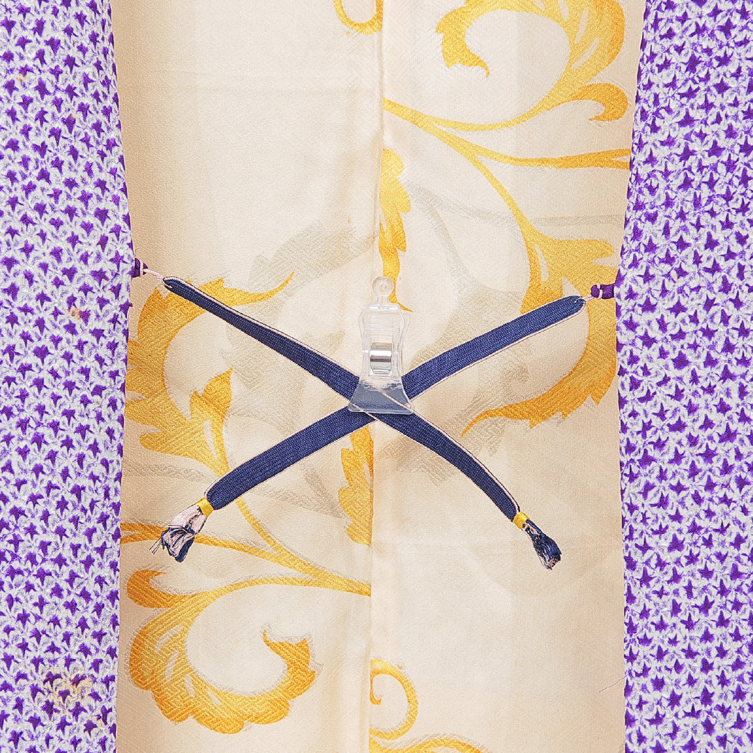 羽織 袷 身丈81cm 裄丈65cm 正絹 Aランク カジュアル バチ衿 Mサイズ 紐あり 楓 白系 RP 1232-15168